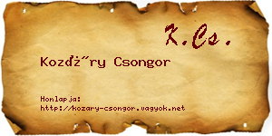 Kozáry Csongor névjegykártya