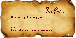 Kozáry Csongor névjegykártya